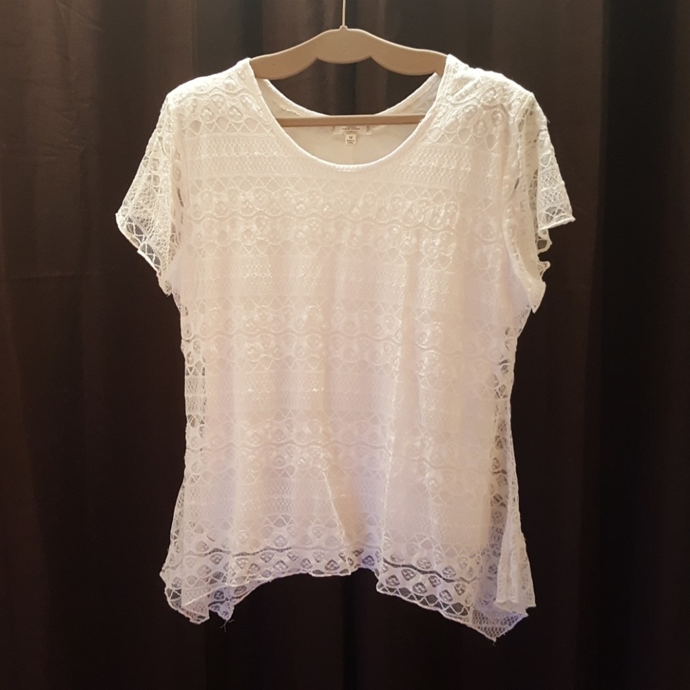 Lace overlay shirt